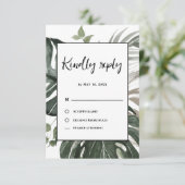 Rustikale Hochzeit der botanischen Wasserfarbe RSVP Karte (Stehend Vorderseite)