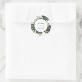 Rustikale Hochzeit der botanischen Wasserfarbe Runder Aufkleber (Tasche)