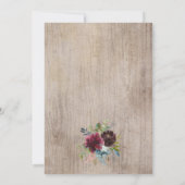 Rustikale Hochzeit der Burgundy Navy mit geometris Einladung (Rückseite)