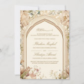 Rustikale Hochzeit der Creme Blumen Arch Einladung (Vorderseite)