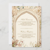 Rustikale Hochzeit der Creme Blumen Arch Einladung (Rückseite)