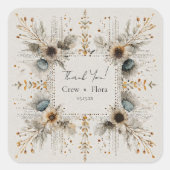 Rustikale Hochzeit der Folklore Quadratischer Aufkleber (Vorderseite)