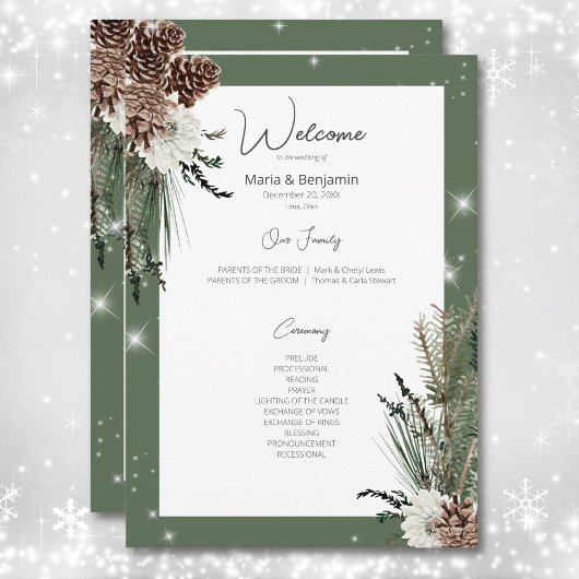 Rustikale Hochzeit der grünen Pine Programm