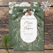 Rustikale Hochzeit der grünen Pine Save The Date