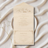 Rustikale Hochzeit der grünen Pinienwälder All In One Einladung