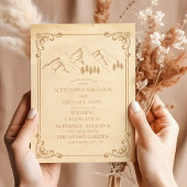 Rustikale Hochzeit der grünen Pinienwälder Einladung