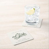 Rustikale Hochzeit der grünen Pinienwälder Rechteckiger Pappuntersetzer (Vor Ort)