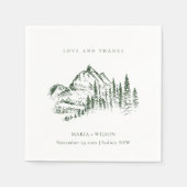 Rustikale Hochzeit der grünen Pinienwälder Serviette (Vorderseite)