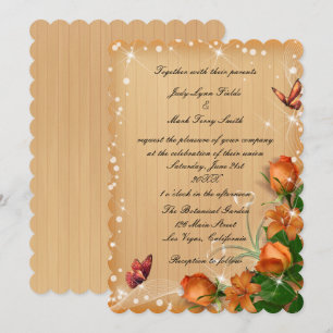 Rustikale Hochzeit der Holzflora Einladung