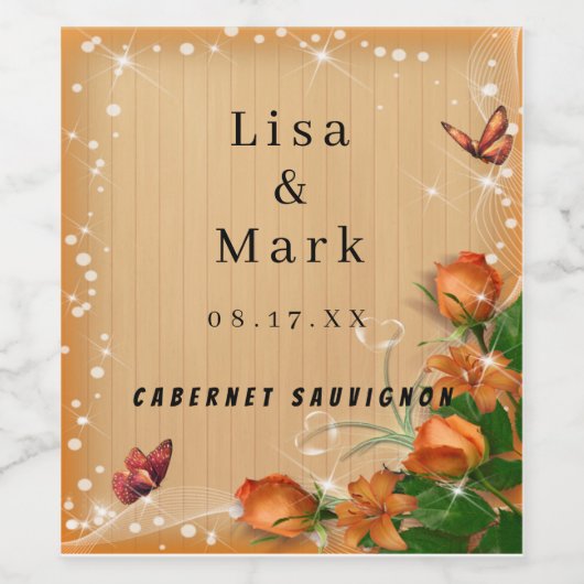 Rustikale Hochzeit der Holzflora Weinetikett (Einzelnes Label)