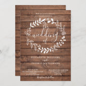 Rustikale Hochzeit der Holzflorengärten Einladung (Vorne/Hinten)