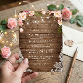 Rustikale Hochzeit der Holzsaitenleuchten Einladung