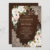 Rustikale Hochzeit der Holzsaitenleuchten Einladung (Vorne/Hinten)