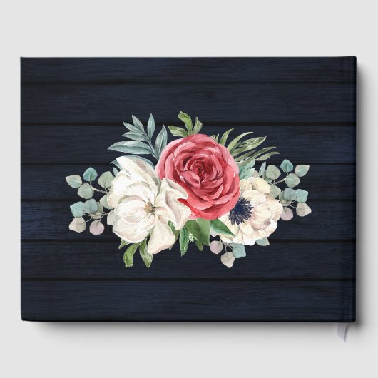 Rustikale Hochzeit der Holzschifffahrt Burgund Gol Gästebuch (Rückseite)