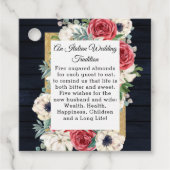 Rustikale Hochzeit der Holzschifffahrt Burgund Gol Geschenkanhänger (Vorderseite)