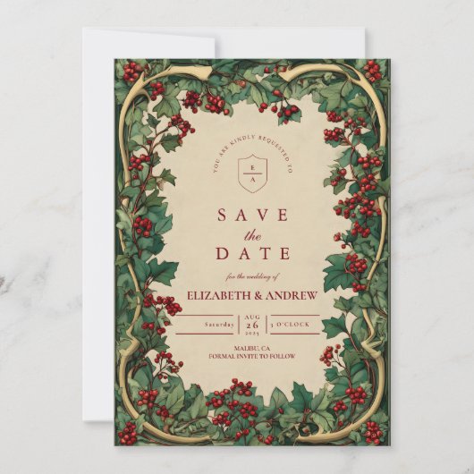Rustikale Hochzeit der Ivy Romance Save The Date (Vorderseite)