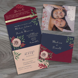 Rustikale Hochzeit der Marine All In One Einladung