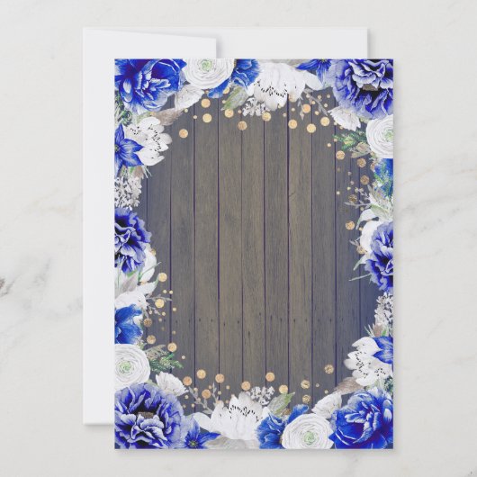 Rustikale Hochzeit der Marine Einladung (Rückseite)