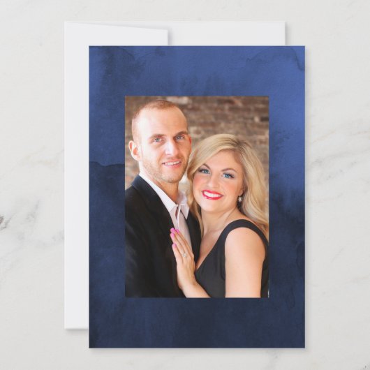 Rustikale Hochzeit der Marine und der Imitate Glit Einladung (Rückseite)