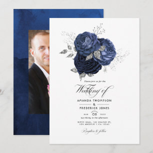 Rustikale Hochzeit der Marine und der Imitate Glit Einladung