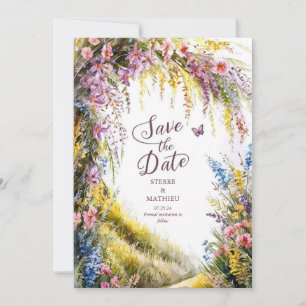 Rustikale Hochzeit der modernen Wildblume Save The Date