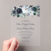 Rustikale Hochzeit der Navy Acryleinladungen (Insitu (Handheld))