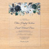 Rustikale Hochzeit der Navy Acryleinladungen (Vorderseite)