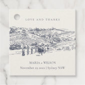 Rustikale Hochzeit der Navy Blauer Weinkeller Geschenkanhänger (Vorderseite)