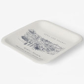 Rustikale Hochzeit der Navy Blauer Weinkeller Pappteller (Gewinkelt)