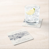 Rustikale Hochzeit der Navy Blauer Weinkeller Rechteckiger Pappuntersetzer (Vor Ort)