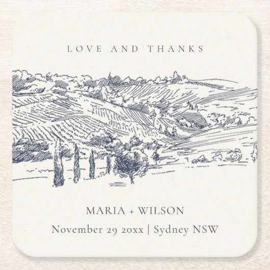 Rustikale Hochzeit der Navy Blauer Weinkeller Rechteckiger Pappuntersetzer (Vorderseite)