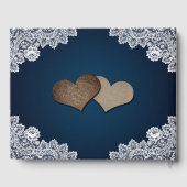 Rustikale Hochzeit der Navy Blue Lace Sonnenblume Gästebuch (Rückseite)