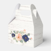 Rustikale Hochzeit der Navy in Blau und Peach Flor Geschenkschachtel (Rückseite)