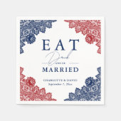 Rustikale Hochzeit der Navy mit Blauen und Roten F Serviette (Vorderseite)
