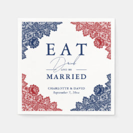 Rustikale Hochzeit der Navy mit Blauen und Roten F Serviette