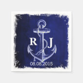 rustikale Hochzeit der Navy Serviette (Vorderseite)