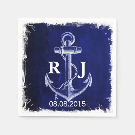 rustikale Hochzeit der Navy Serviette (Vorderseite)