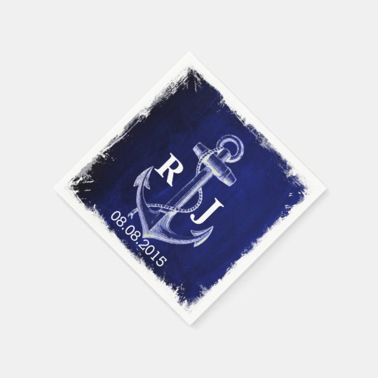 rustikale Hochzeit der Navy Serviette (Ecke)