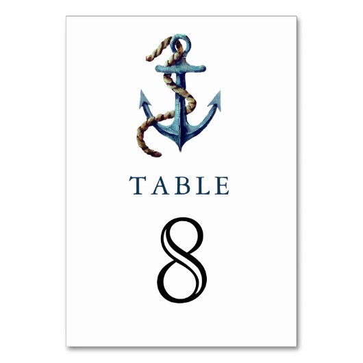 Rustikale Hochzeit der Navy Tischnummer (Rückseite)