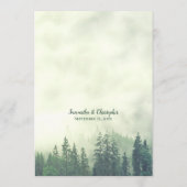 Rustikale Hochzeit der Pinienbäume Menükarte (Rückseite)