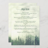 Rustikale Hochzeit der Pinienbäume Menükarte (Vorne/Hinten)
