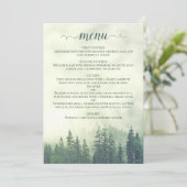 Rustikale Hochzeit der Pinienbäume Menükarte (Stehend Vorderseite)