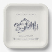 Rustikale Hochzeit der Pinienwälder Pappteller (Vorderseite)