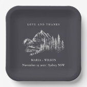 Rustikale Hochzeit der Pinienwälder Pappteller (Vorderseite)