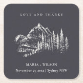 Rustikale Hochzeit der Pinienwälder Rechteckiger Pappuntersetzer (Vorderseite)