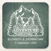 Rustikale Hochzeit der Pinienwälder Rechteckiger Pappuntersetzer (Vorderseite)