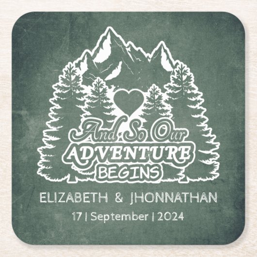 Rustikale Hochzeit der Pinienwälder Rechteckiger Pappuntersetzer (Vorderseite)