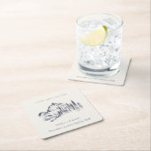 Rustikale Hochzeit der Pinienwälder Rechteckiger Pappuntersetzer (Vor Ort)