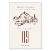 Rustikale Hochzeit der Pinienwälder Tischnummer (Rückseite)