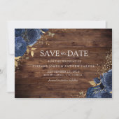Rustikale Hochzeit der Rose der Holzschifffahrt Save The Date (Vorderseite)